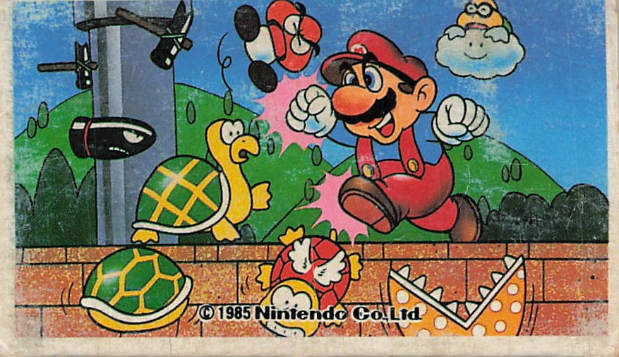 Vintage 1985 Super Mario Bros Menko Card Nintendo Baseball Game Japan