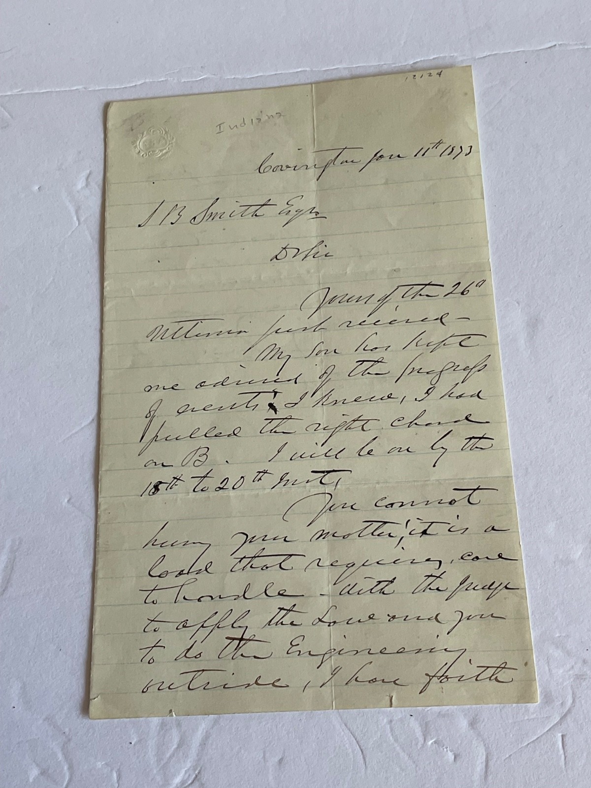 US SENATOR JESSE BRIGHT LETTER EXPELLED BY LINCOLN PRO SOUTH TO JB SMITH 1873 US SENATOR JESSE BRIGHT LETTER EXPELLED BY LINCOLN PRO SOUTH TO JB SMITH 1873