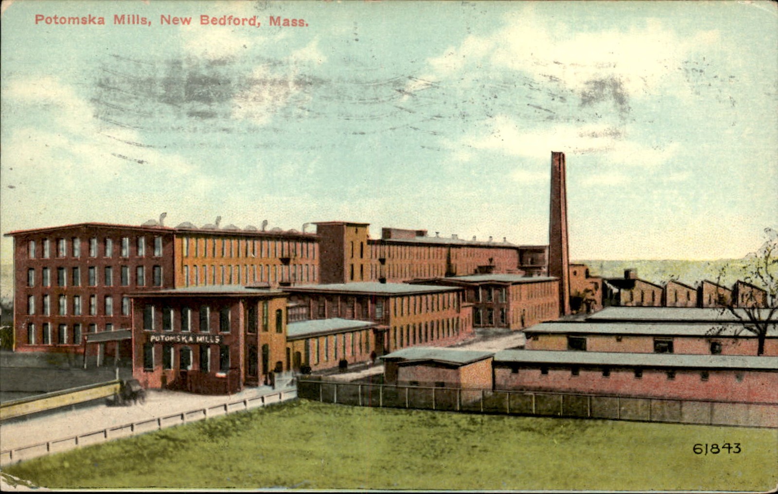 New Bedford Massachusetts MA Potomska Mills c1900s-10s Vintage Postcard