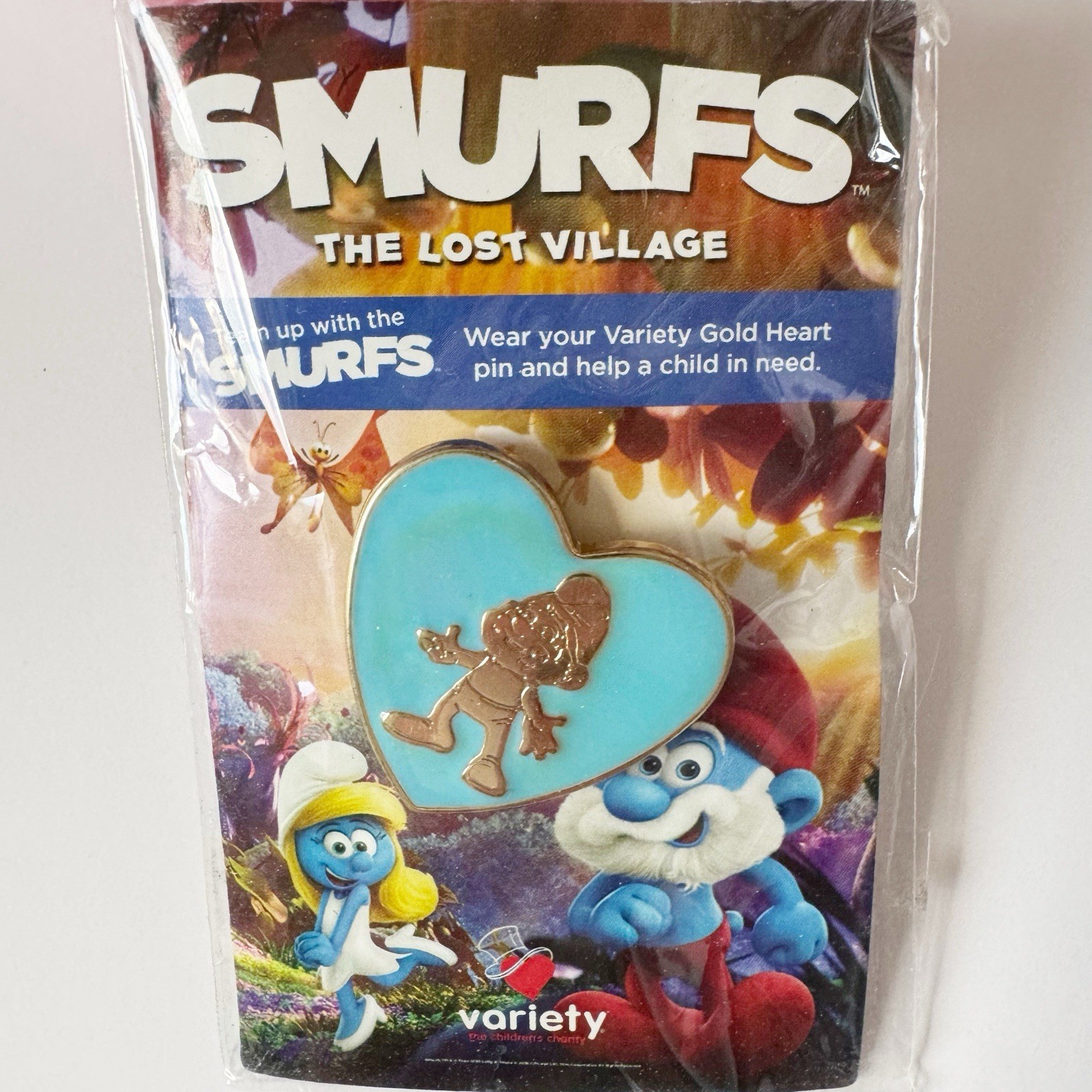 2016 Smurfs The Lost Village Variety Gold Heart Pin Sealed