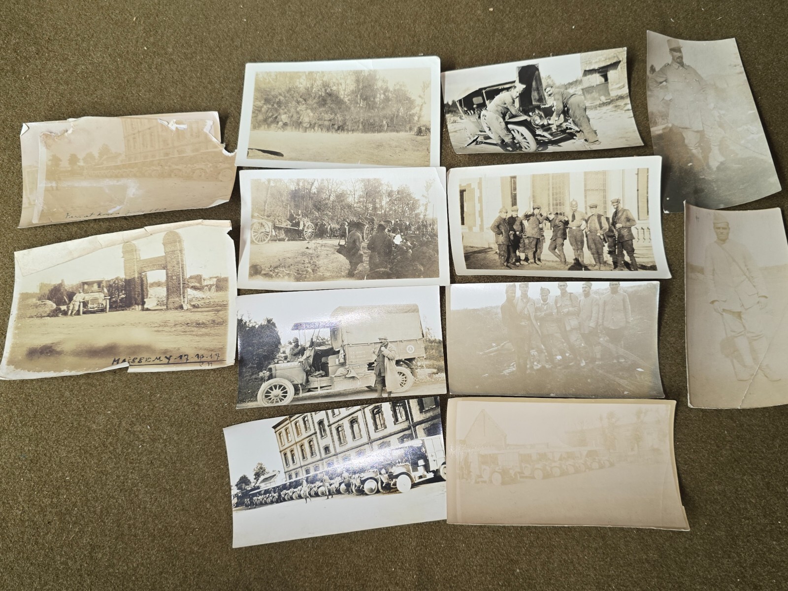 WWI Set of Misc Pictures Including Vehicles and Soldiers Set of 12