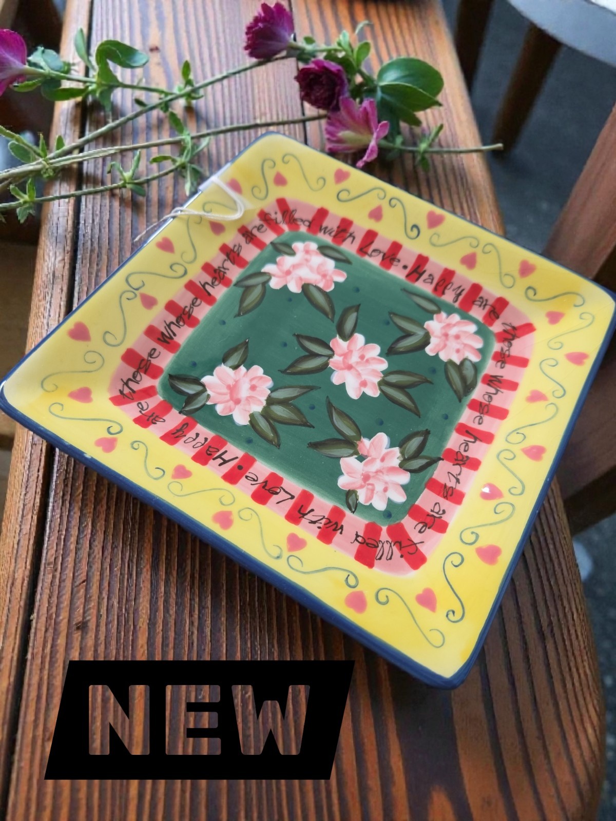 Special Expressions Joyce Shelton vintage plate with feet