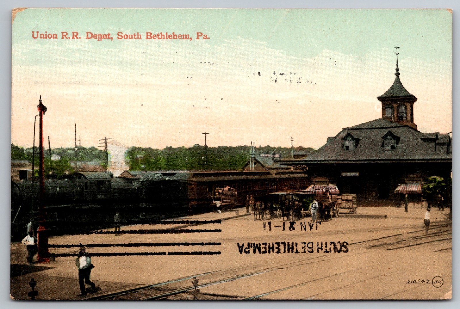 Union R.R. Depot in South Bethlehem, Pennsylvania - RR Postcard X1