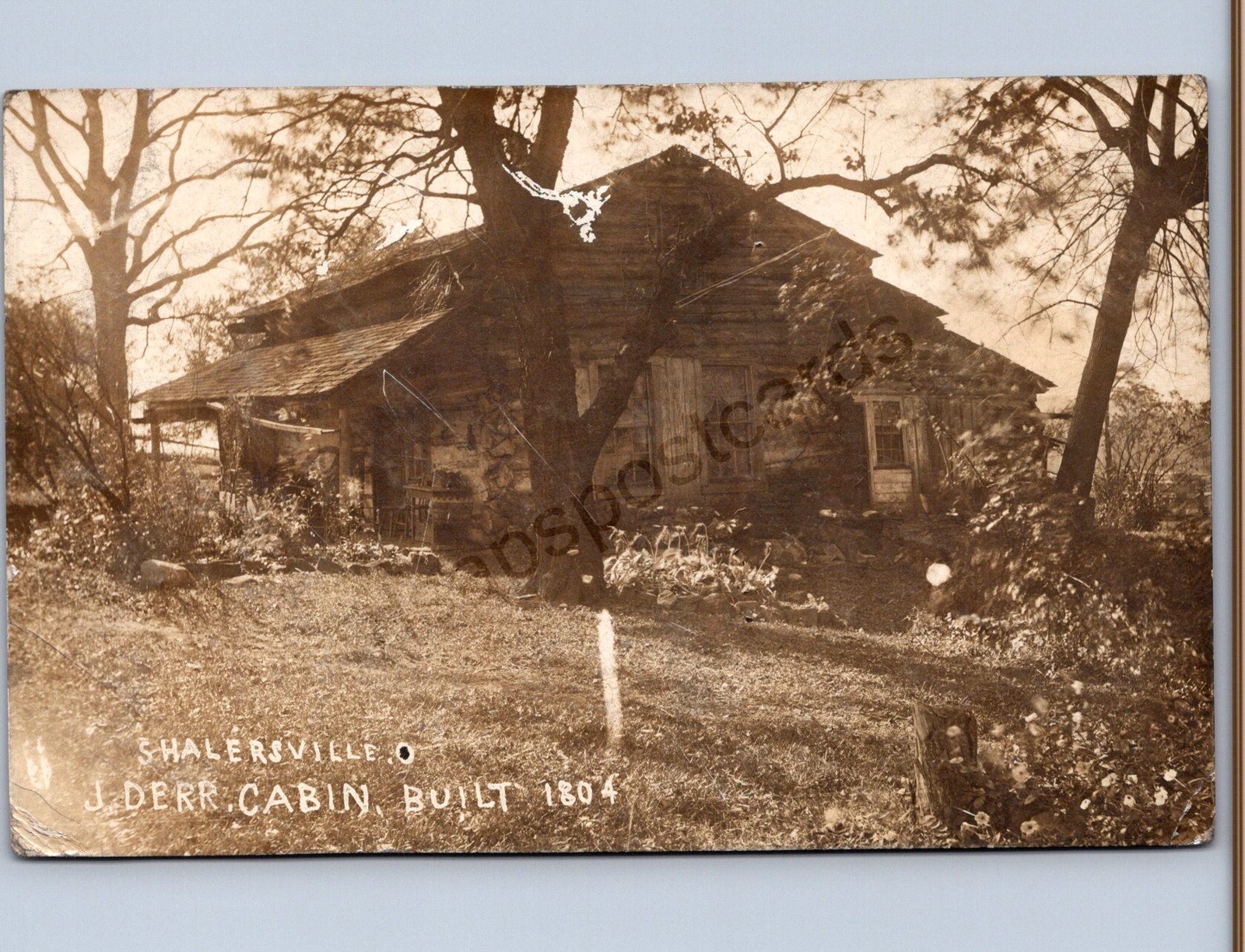 K14/ Shalersville Ohio RPPC Postcard c1910 Kent J. Derr Cabin Residence 192 K14/ Shalersville Ohio RPPC Postcard c1910 Kent J. Derr Cabin Residence 192