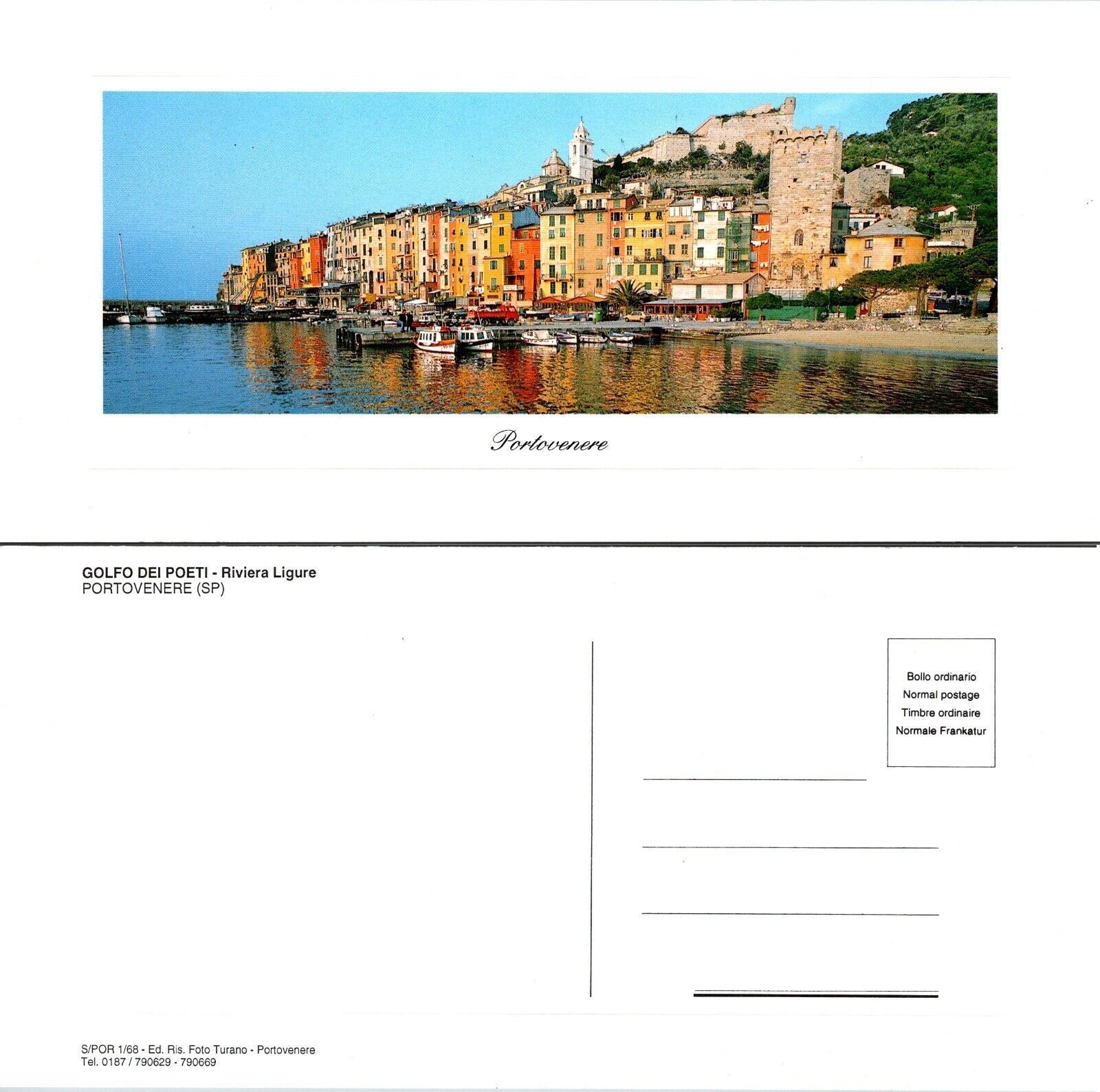 Italy Liguria La Spezia La Cinque Terre Porto Venere Marina Boats VTG Postcard