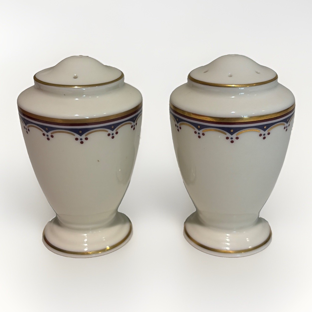 Vtg Lenox Weymouth Estates Salt and Pepper Shakers with Stoppers Set of 2 USA