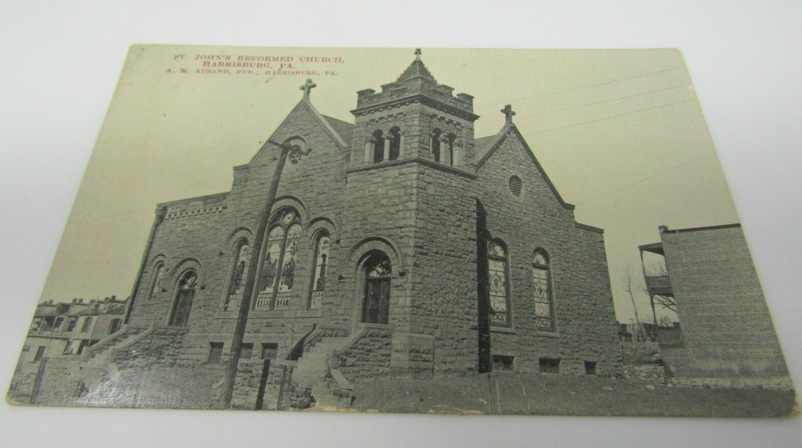 Harrisburg PA St. John\'s Reformed Church Postcard c1907 A.M. Aurand Publisher