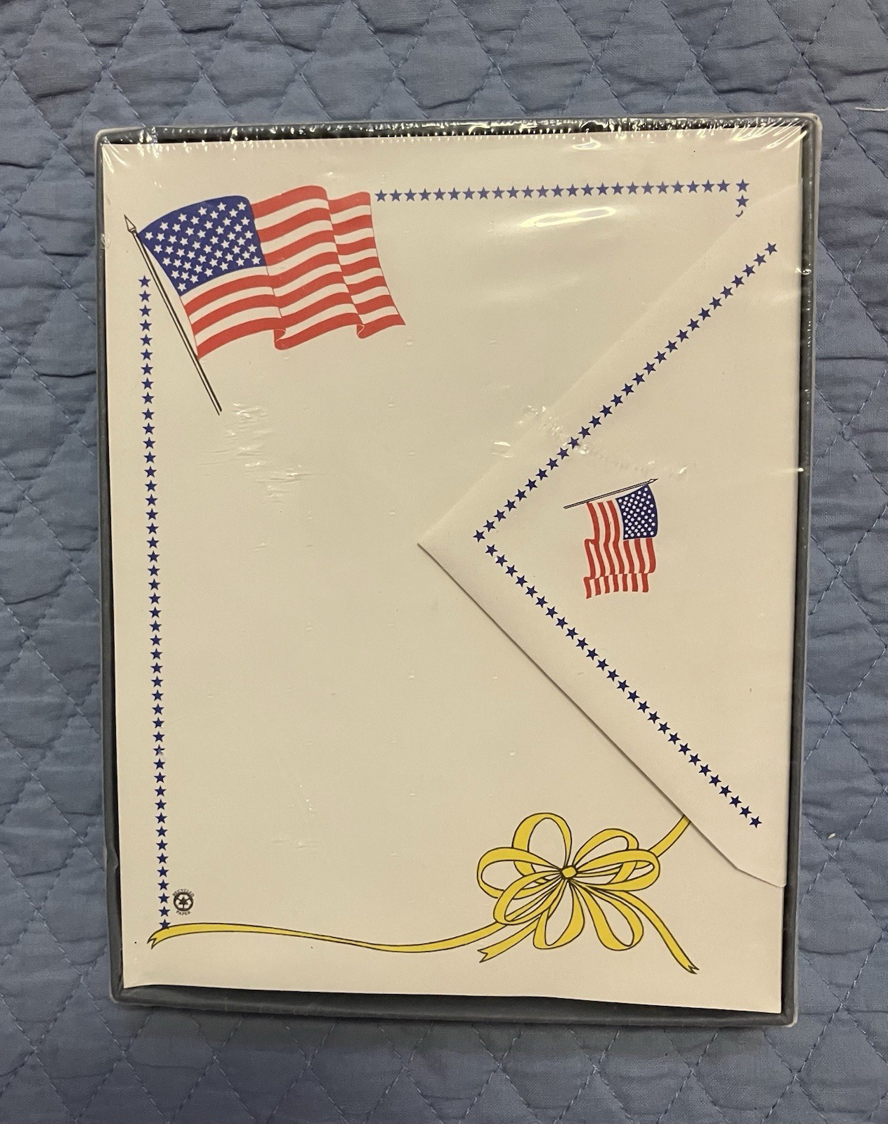New-Vintage American Flag Stationery Set Pratt & Austin USA Old Glory 20 Sheets