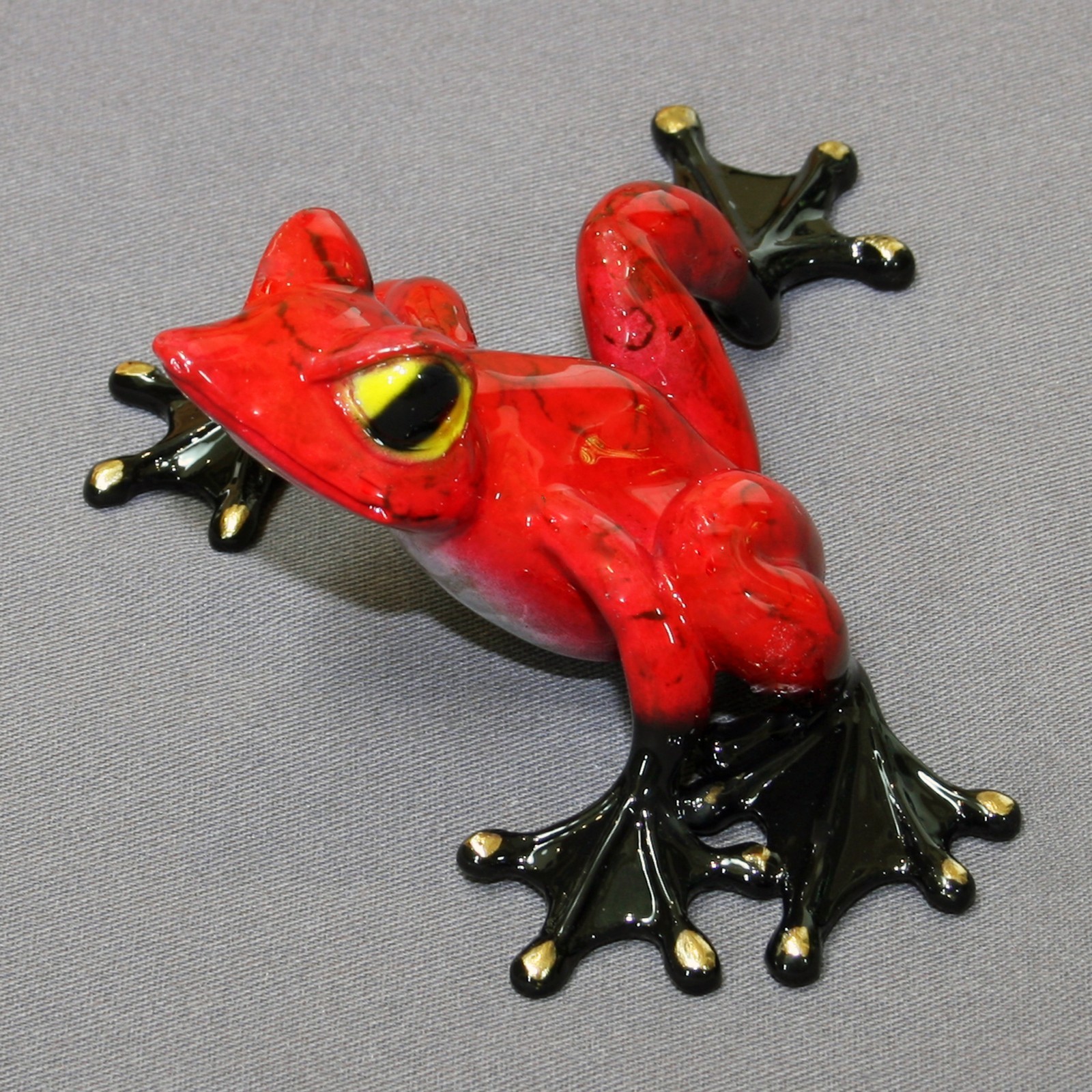 Bronze Frog Statue Figurine Amphibian Art Sculpture Wildlife Frogs Nature Signed