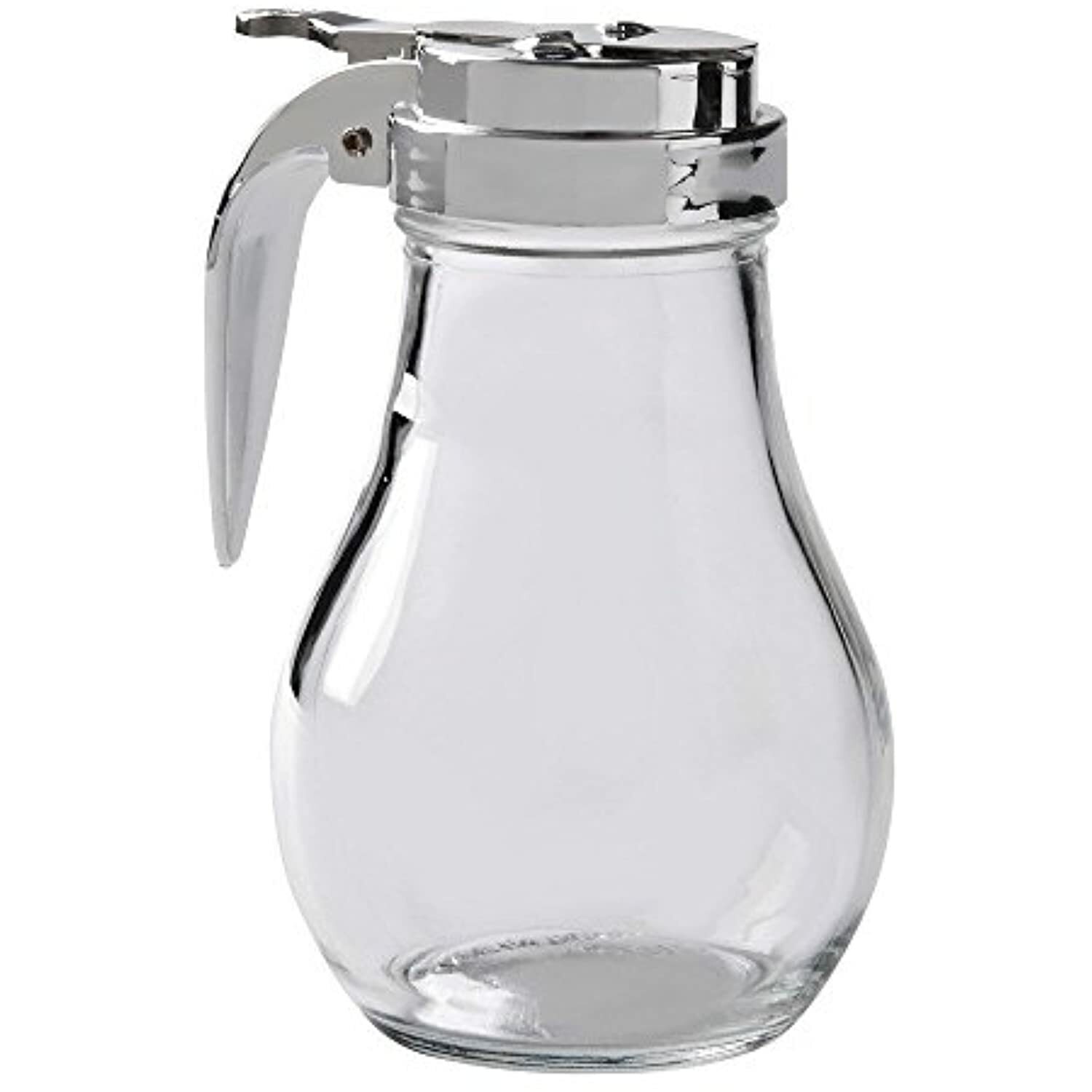Glass Syrup Dispenser with Cast Zinc Top, 14-Ounce