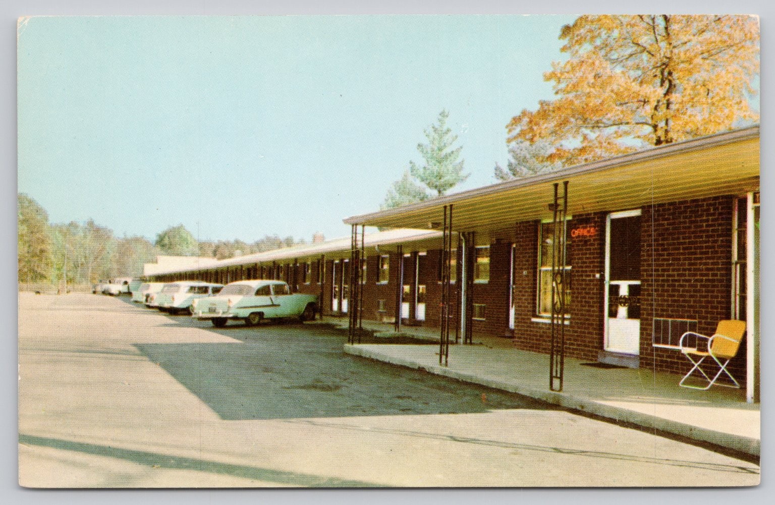Lake Motel Richfield Ohio Postcard US Route 21 Vintage Curteichcolor AAA