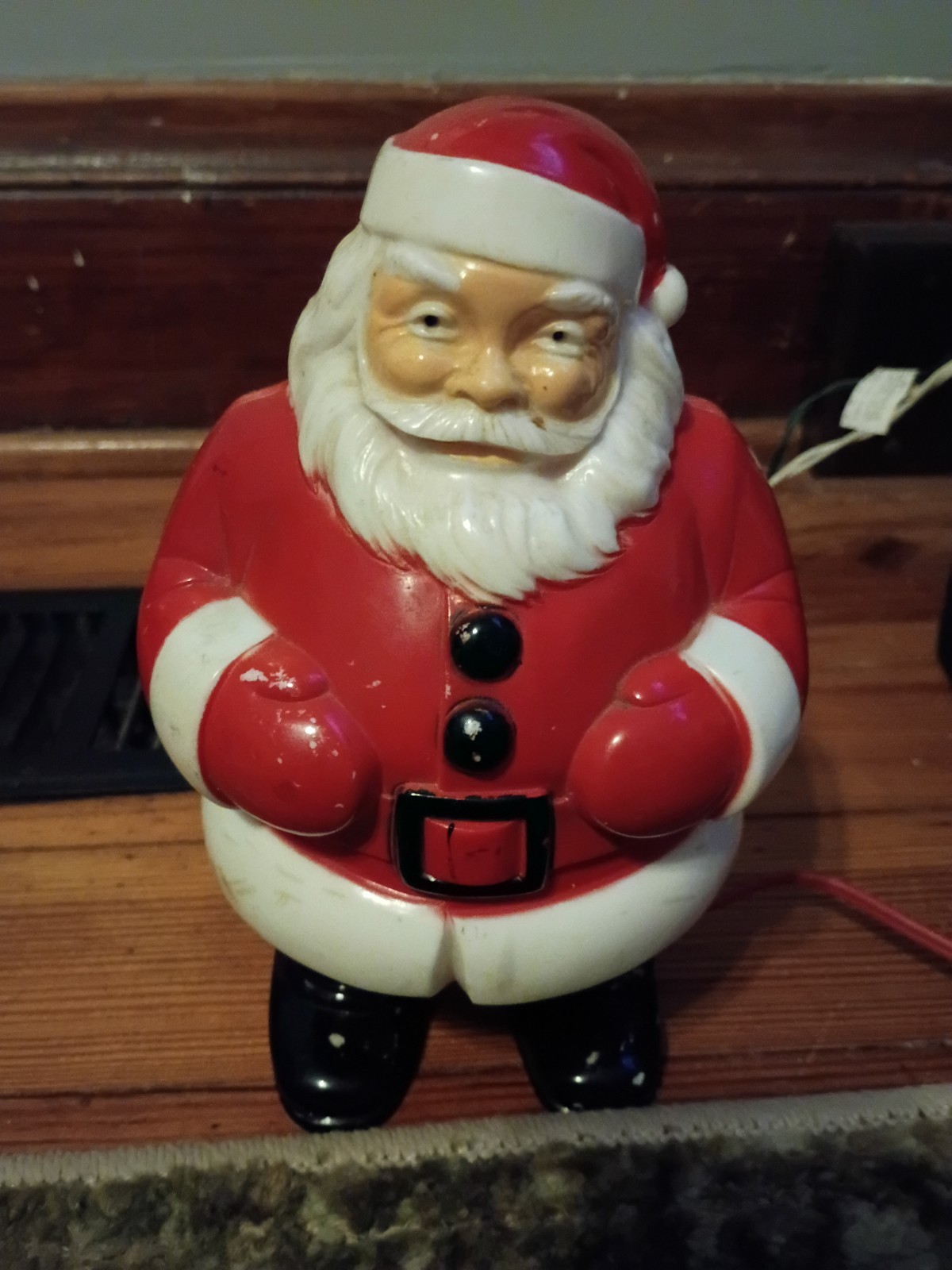 Vintage General Prod Co Electric Light Up Plastic Santa Claus Works