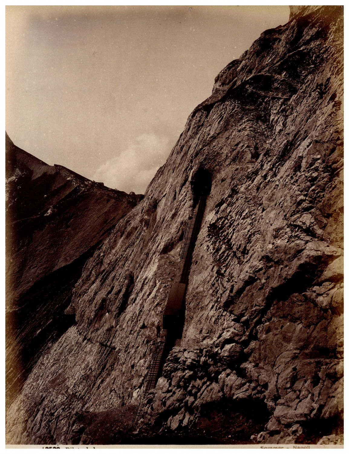 Switzerland, Pilatusbahn, G. Sommer vintage print, albumen print 25.5x19.5 