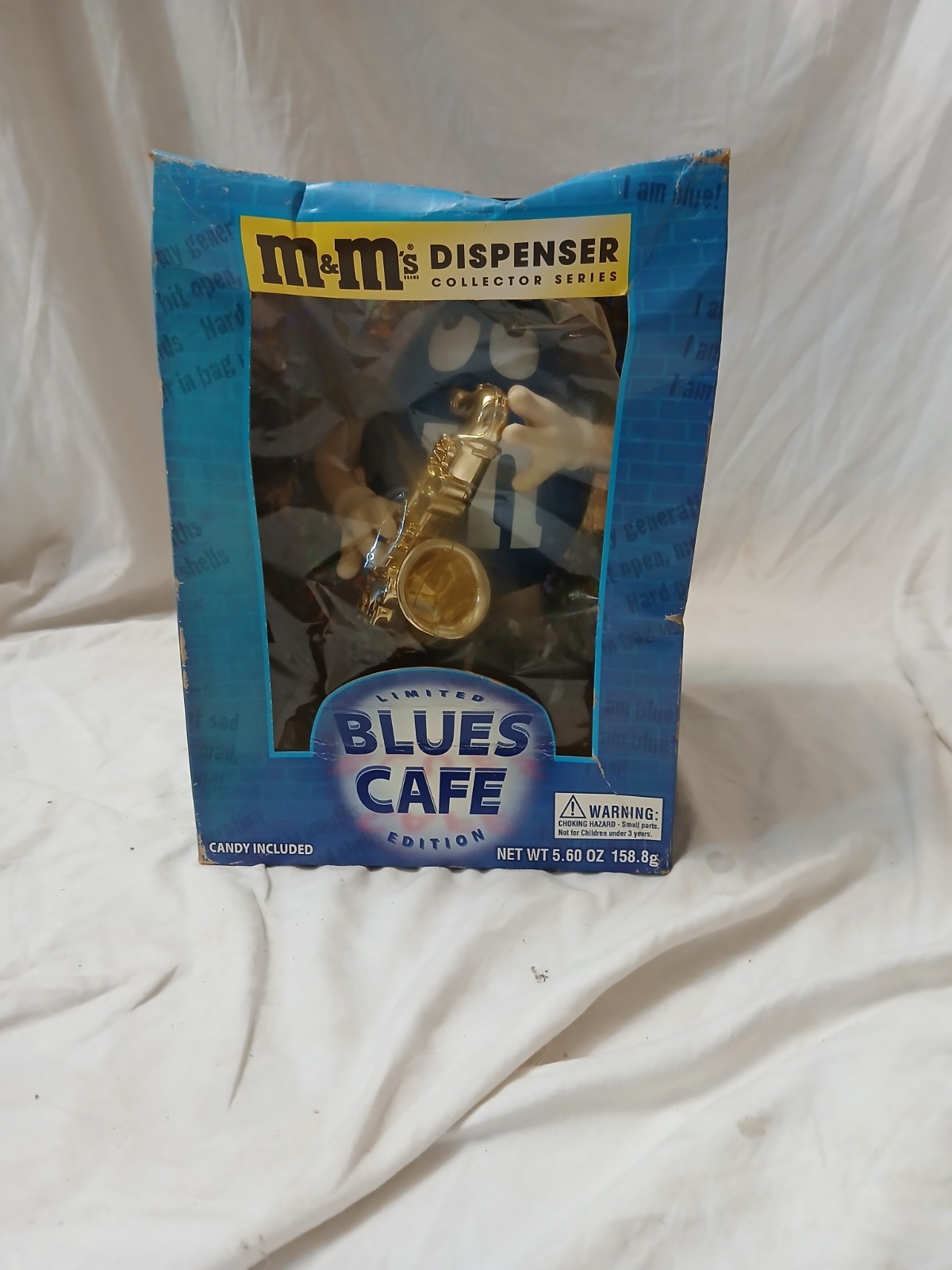 M&M's Blues Cafe Limited Edition Dispenser Collector Series Blue Saxophone 5.6oz