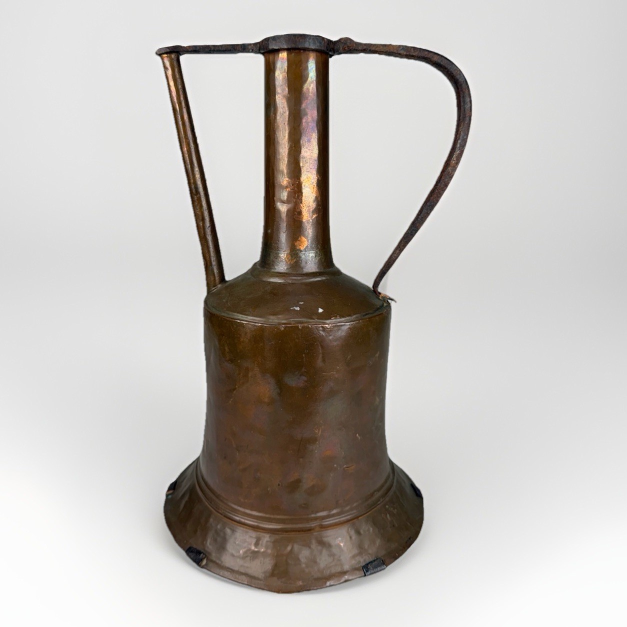 Antique 17-1800s Islamic Copper Ewer Pitcher Primitive Water Jug Spout 8\ Antique 17-1800s Islamic Copper Ewer Pitcher Primitive Water Jug Spout 8\