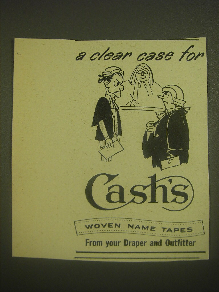 1962 Cash's Woven Name Tapes Advertisement - A clear case for Cash's