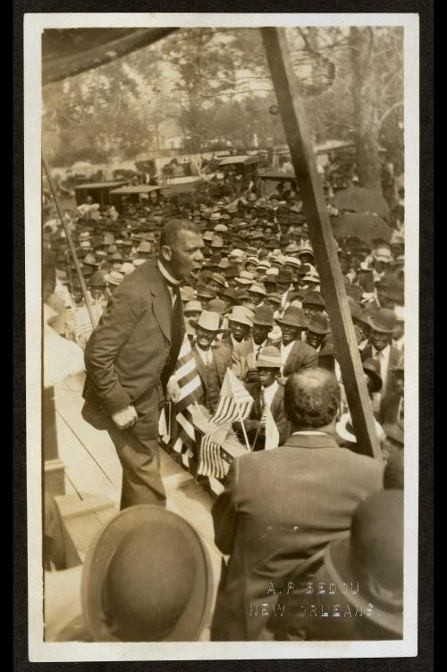 Booker T. Washington New Orleans Louisiana c1912 public speaking stage