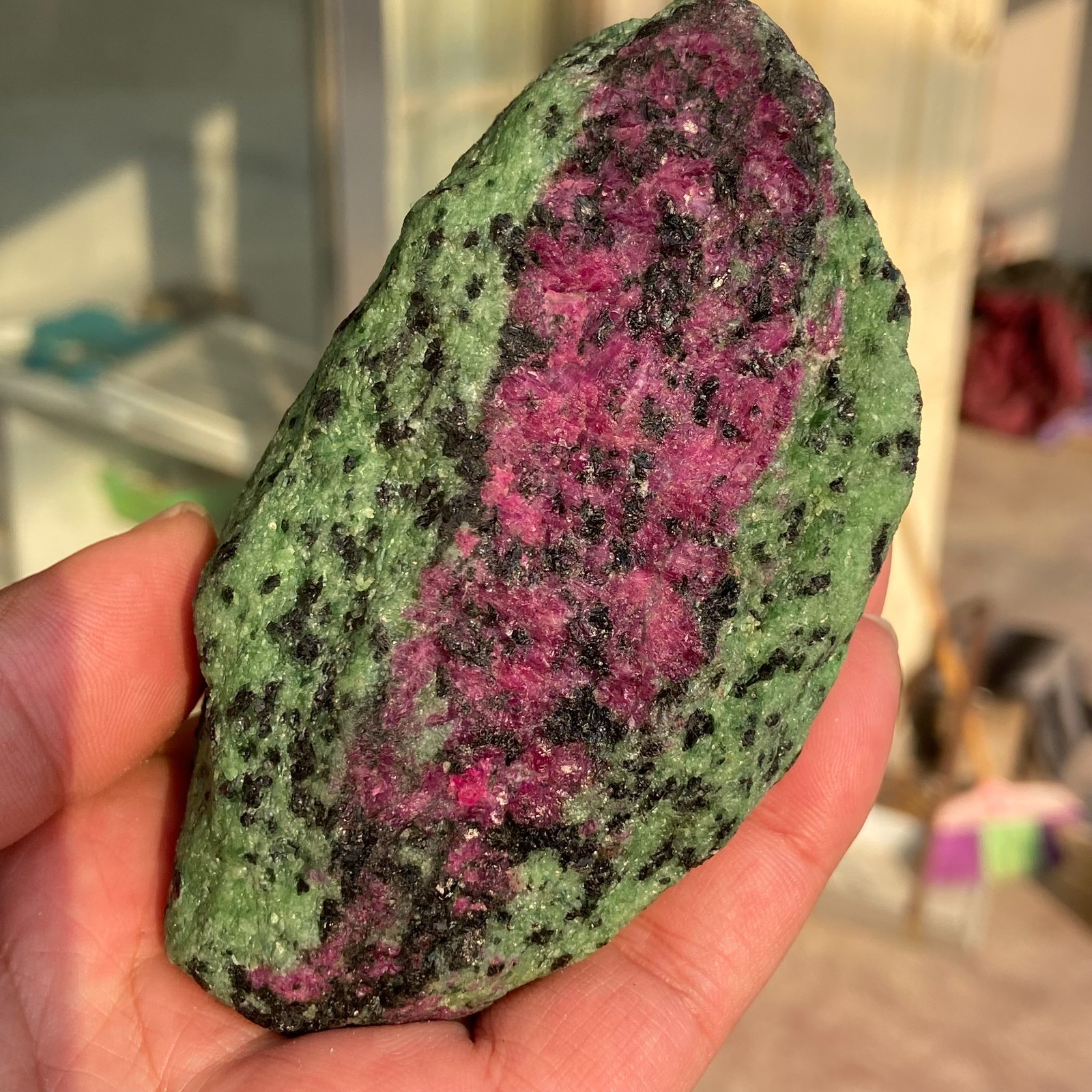 665g Natural Raw Ruby Zoisite Quartz Crystal Gemstone Rough Specimen Healing