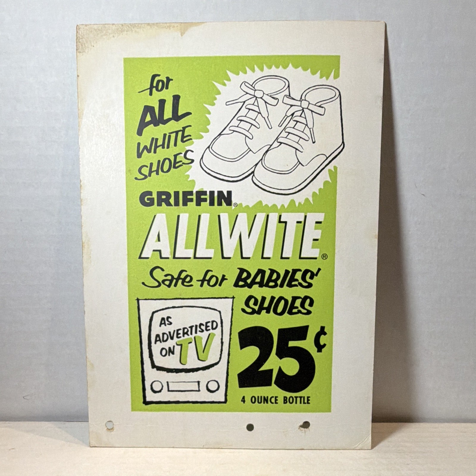 Vintage Cardboard Baby Shoes Advertising Measures 10in X 7in