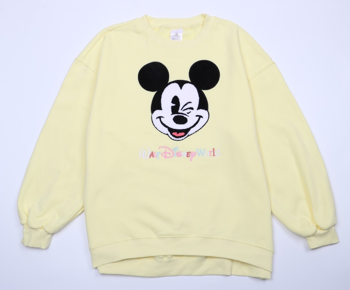 Walt Disney World Mickey Mouse Pullover Sweatshirt Yellow Size S