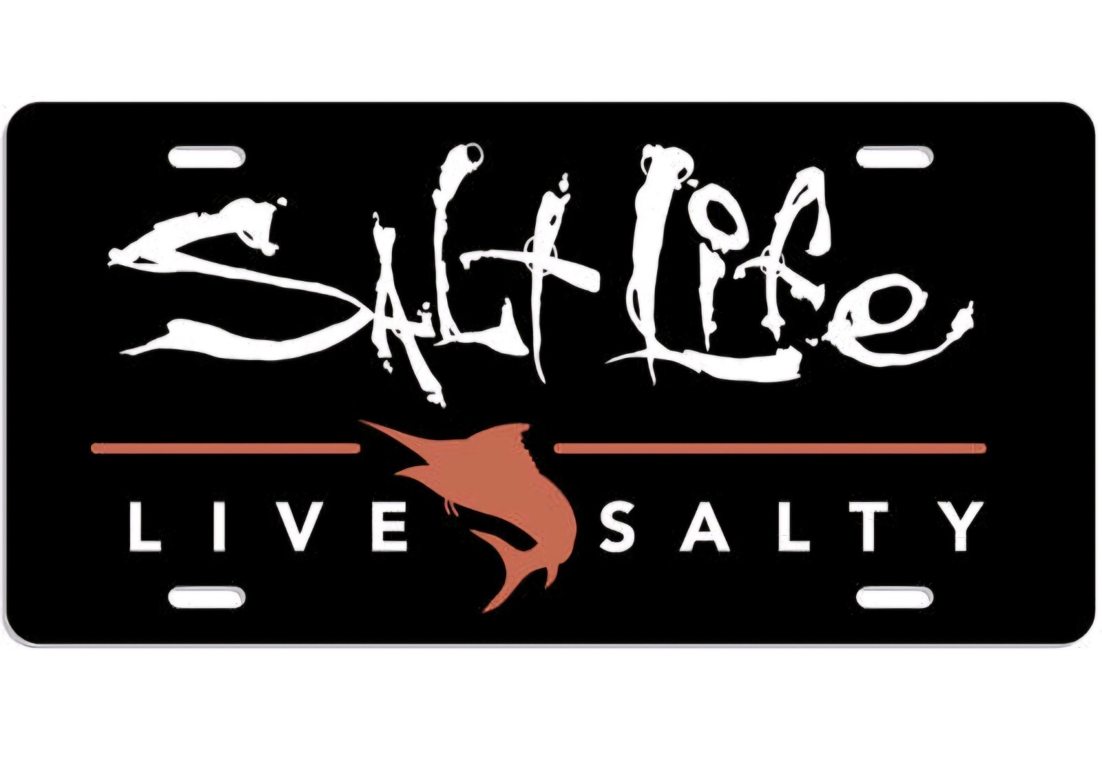 Salt Life License Plate - Live Salty - Black White & Pink 
