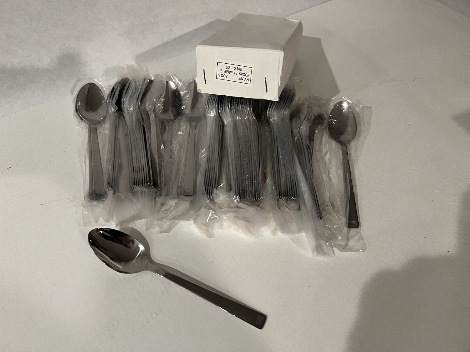 5 Dozen US Airways Flatware Tea Spoons
