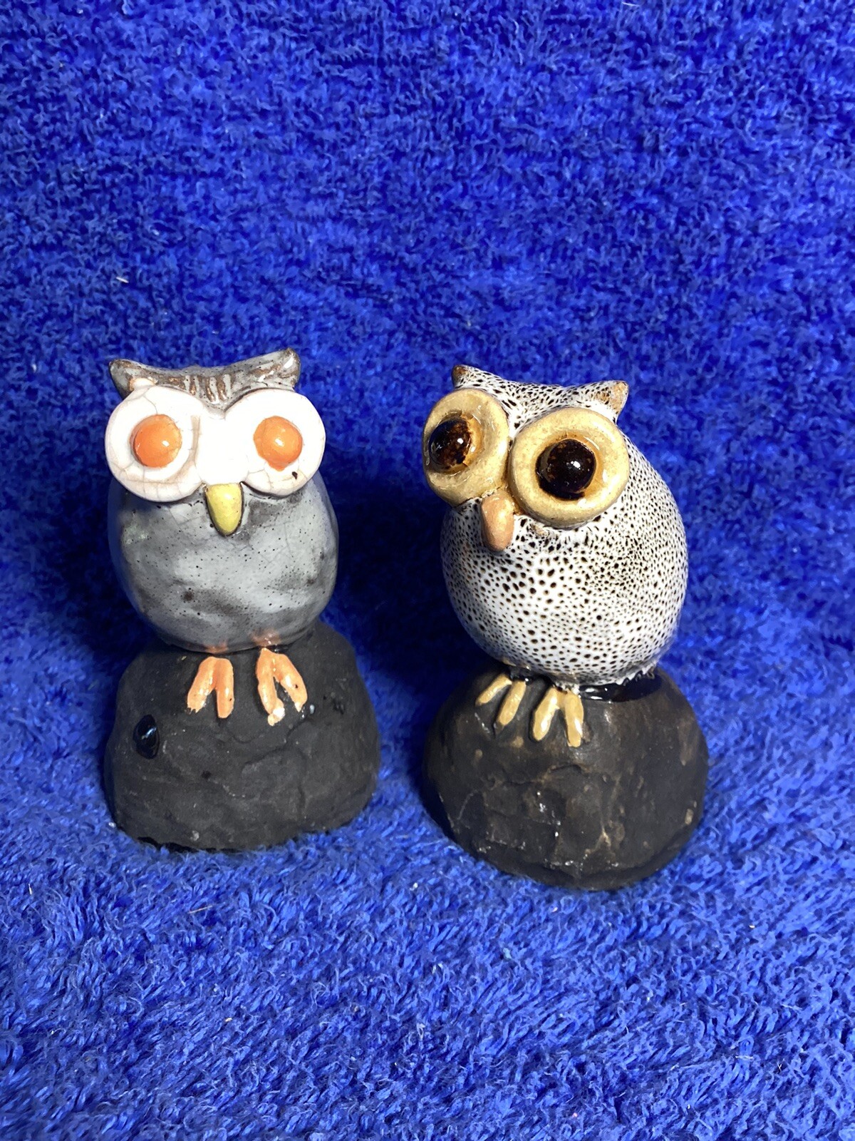 Vintage Hand Crafted Owls. They Are 3. Inches Tall, 2 Inches Wide, And Are Cute