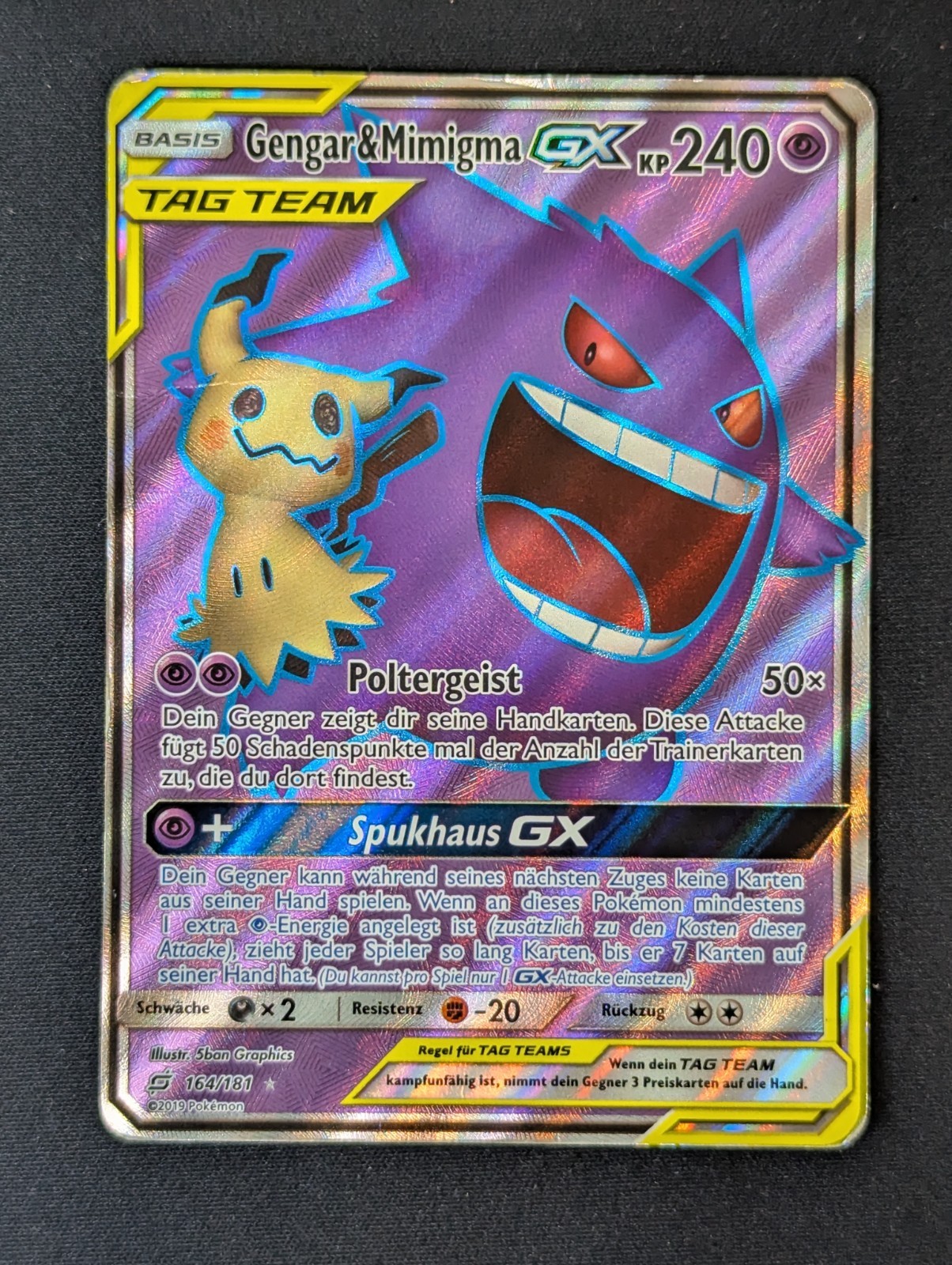 Pokemon Gengar Mimigma GX 164/181 Teams Are Trumps German Pokemon TCG Poor