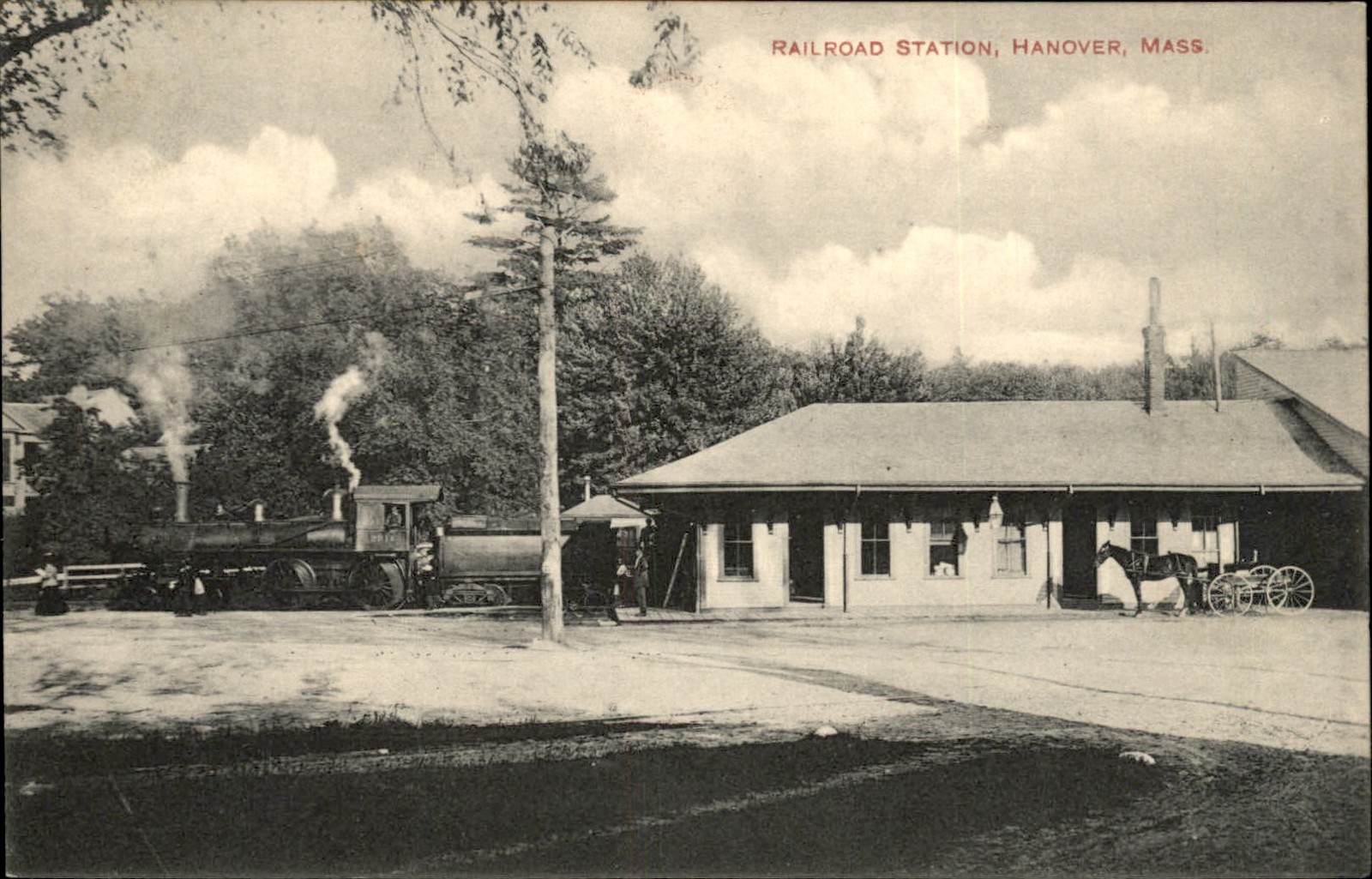Hanover MA Railroad Station William S. Curtis c1900s-10s Vintage Postcard