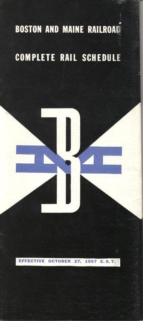 1967 B&M Boston & Maine Railroad - passenger timetable