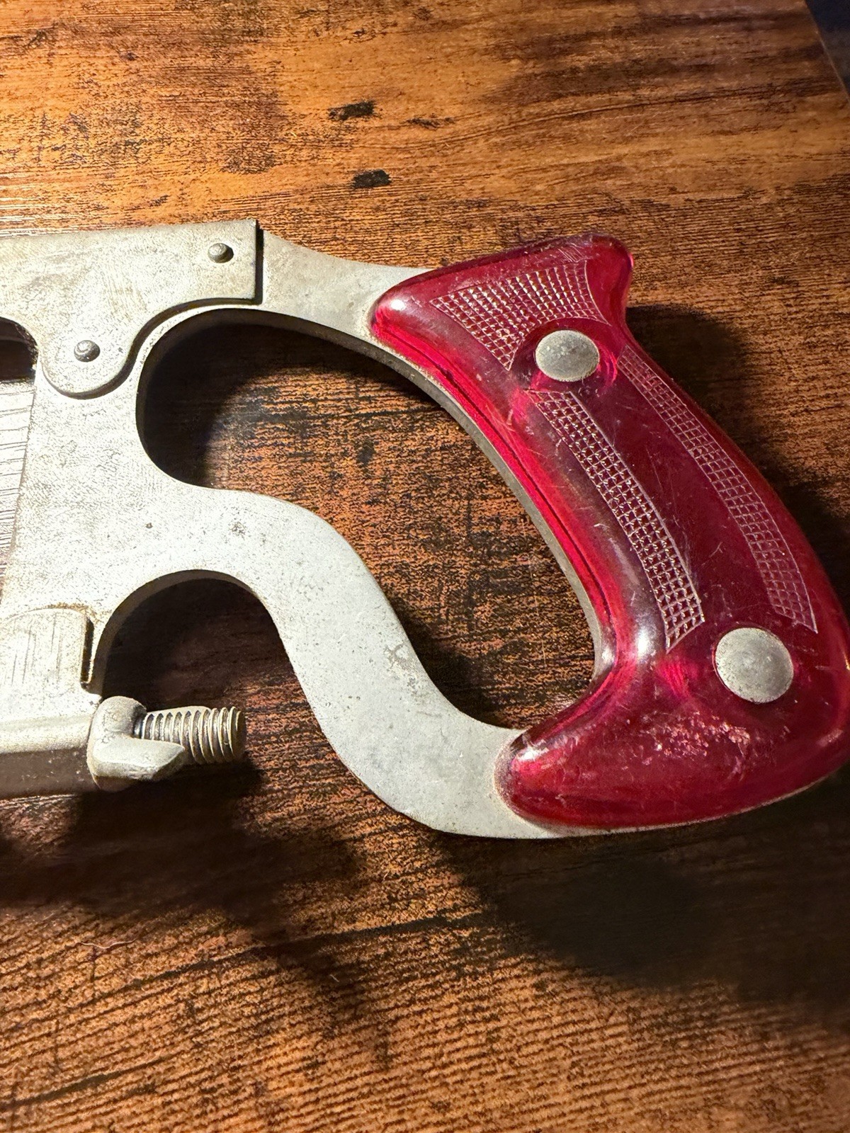Vintage Millers Falls No 48 Hacksaw with Permaloid Tenite Red Handle
