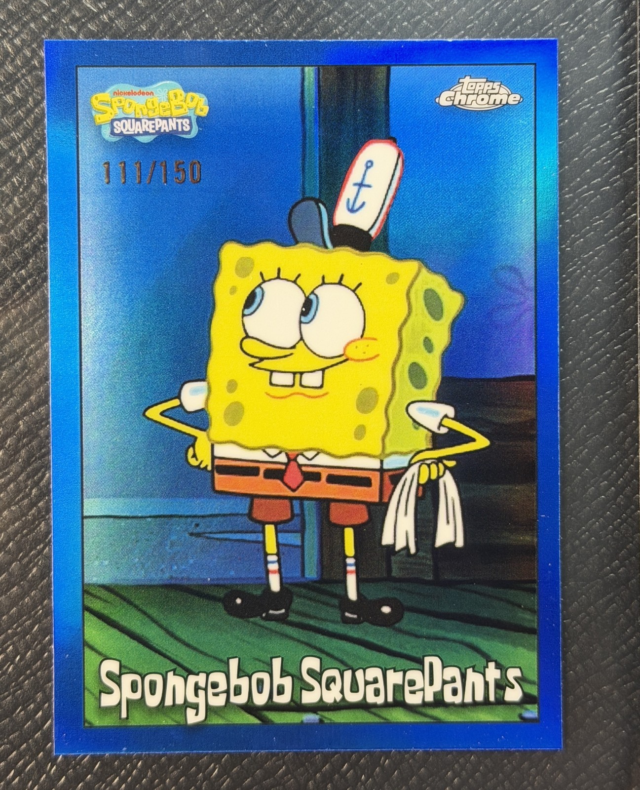 2025 Topps Chrome Spongebob Spongebob Squarepants Blue Refractor 111/150 #25