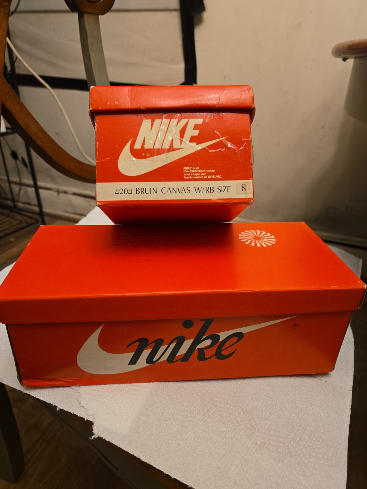 2 Vintage Nike Boxes Only. 1970s Waffle Trainer 1980s 4202 Bruin Japan/Thailand