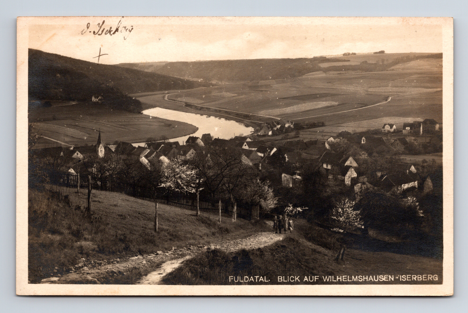 RPPC Scenic View Fuldatal Children Wilhelmshausen Postcard