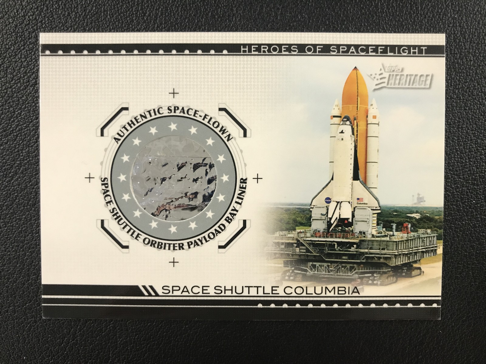 2009 Topps American Heritage Space Shuttle Columbia Orbiter Payload Liner Relic