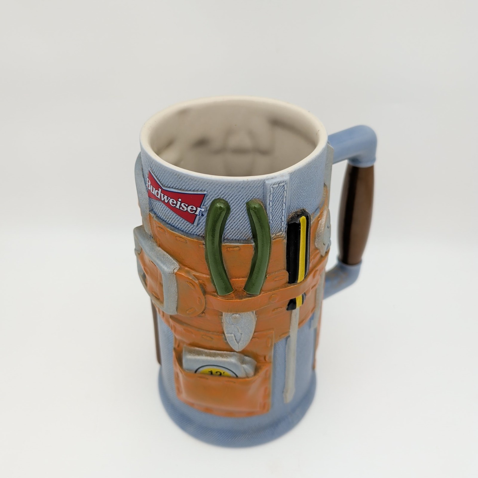1997 Budweiser ‘Toolbelt Stein’ Handmade in Brazil Tim Toolman American Man Beer