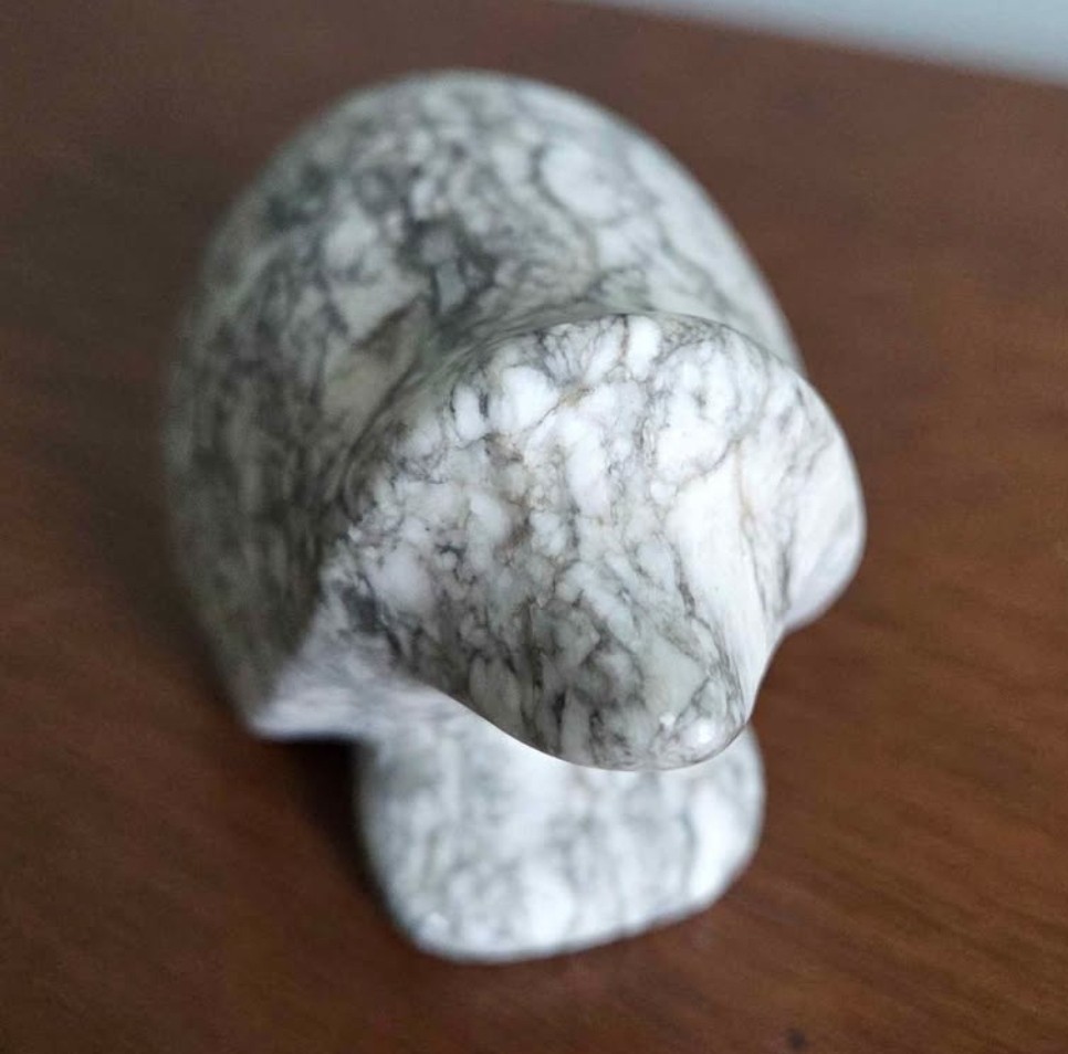 Vintage Hand Carved Stone Hedgehog Animal Figurine