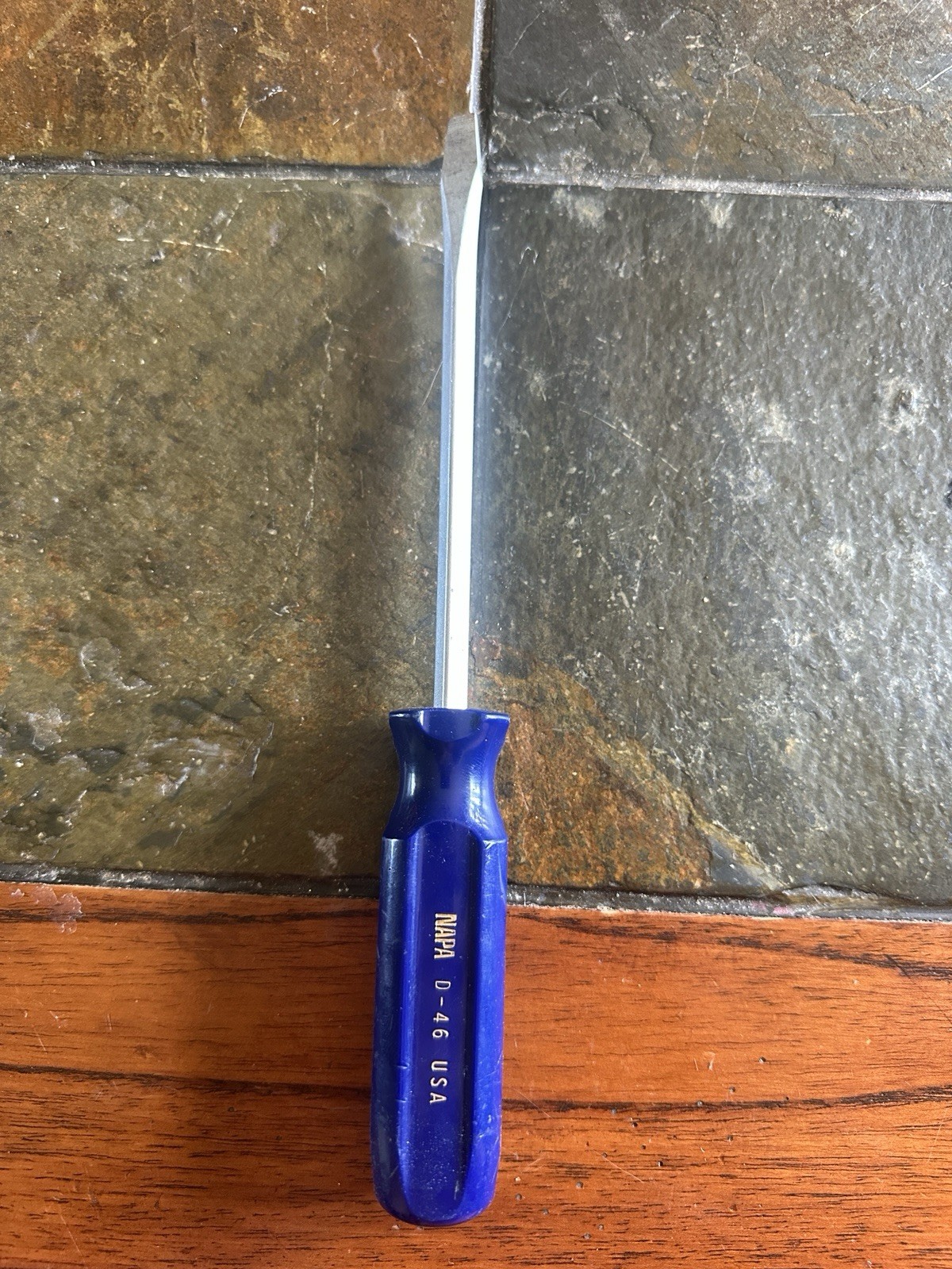 Vintage NAPA D-46 Slotted Screwdriver 10” Blue Handle Made in USA