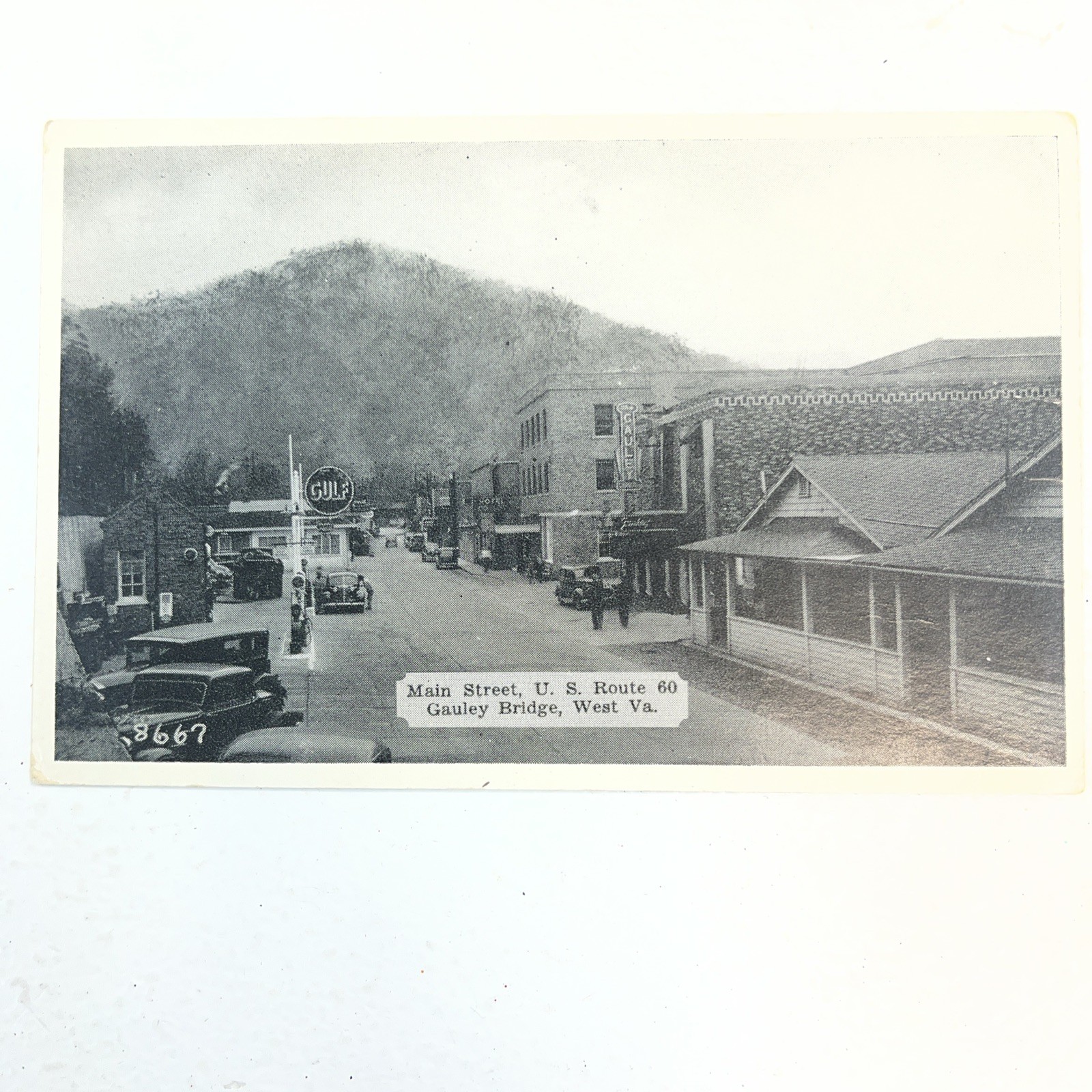 Main Street U. S. Route 60 Gauley Bridge W. Va Post Card