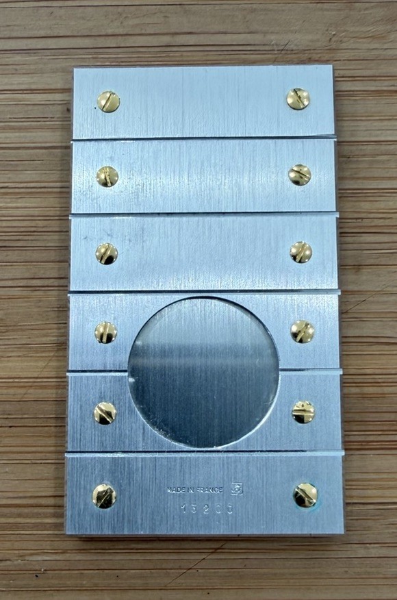 Vintage cigar cutter,  Cartier SS and gold, NM condition WITH leather case