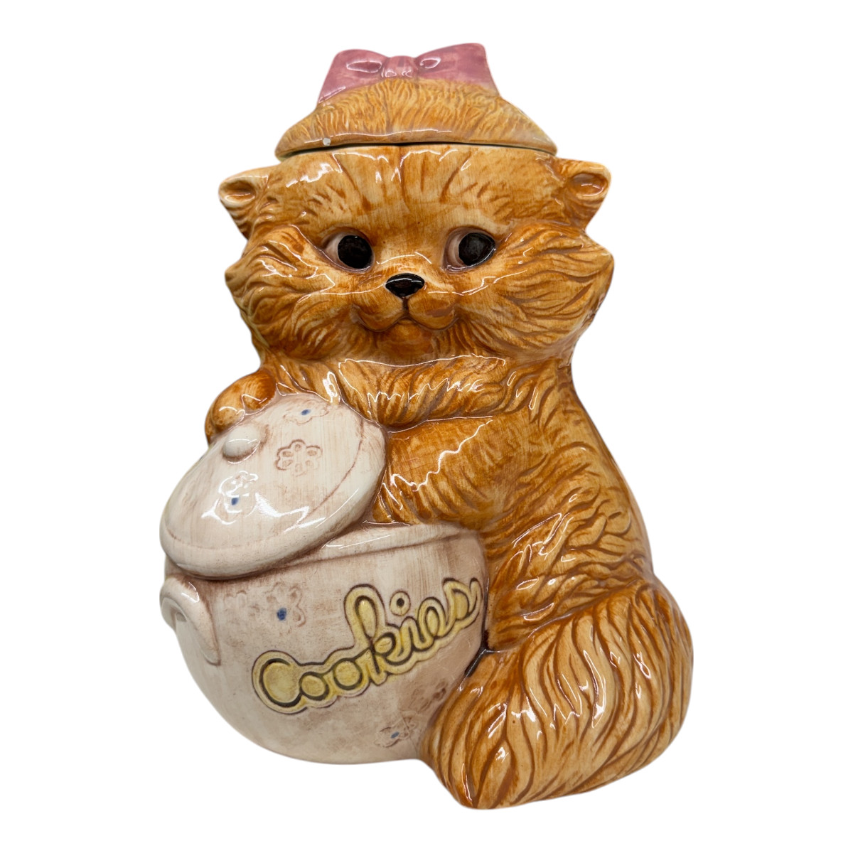 Treasure Craft Kitten Cat with Cookie Jar Sneaking in the jar