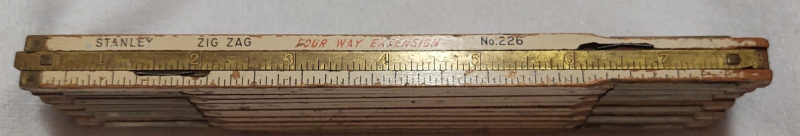 VTG Stanley 226 Zig Zag Four-Way Extension Folding Ruler Wood/Brass 72in VTG Stanley 226 Zig Zag Four-Way Extension Folding Ruler Wood/Brass 72in