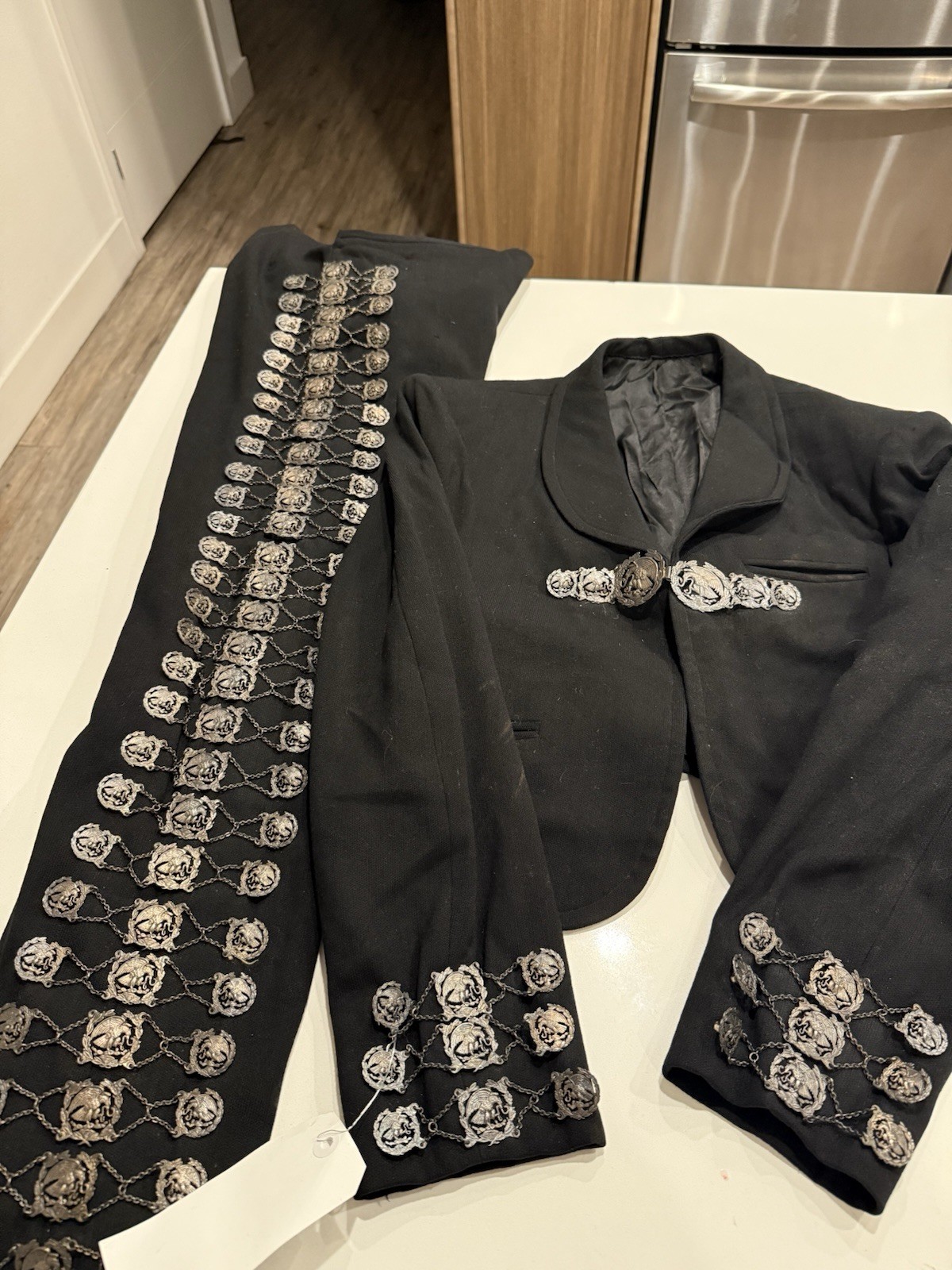 Antique c1910 Mexican Tailored 3 Piece Charro Suit Sterling Silver Antique c1910 Mexican Tailored 3 Piece Charro Suit Sterling Silver