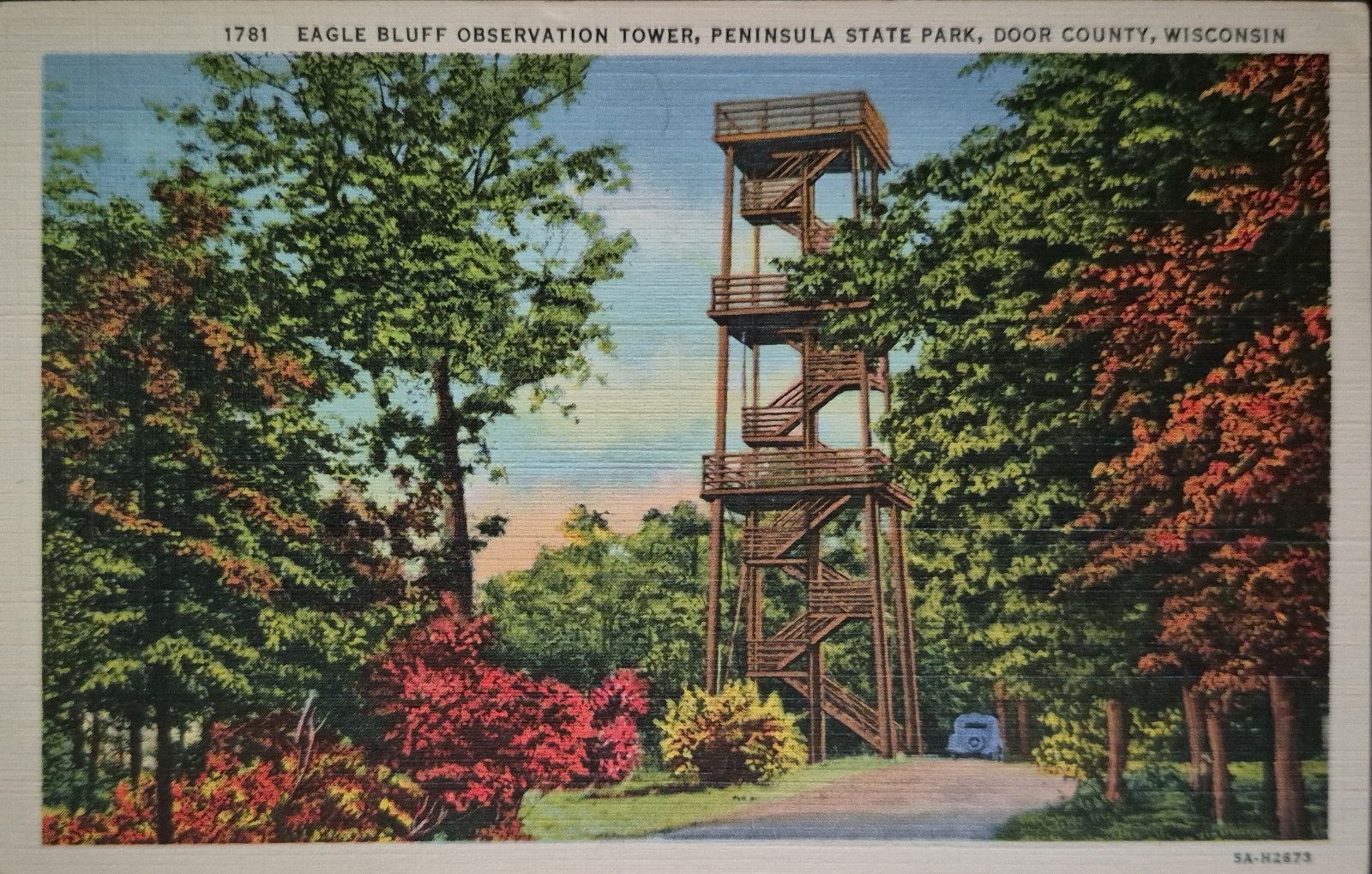 Eagle Bluff Old Tower Peninsula State Park Door County Wisconsin Postcard c1931 Eagle Bluff Old Tower Peninsula State Park Door County Wisconsin Postcard c1931