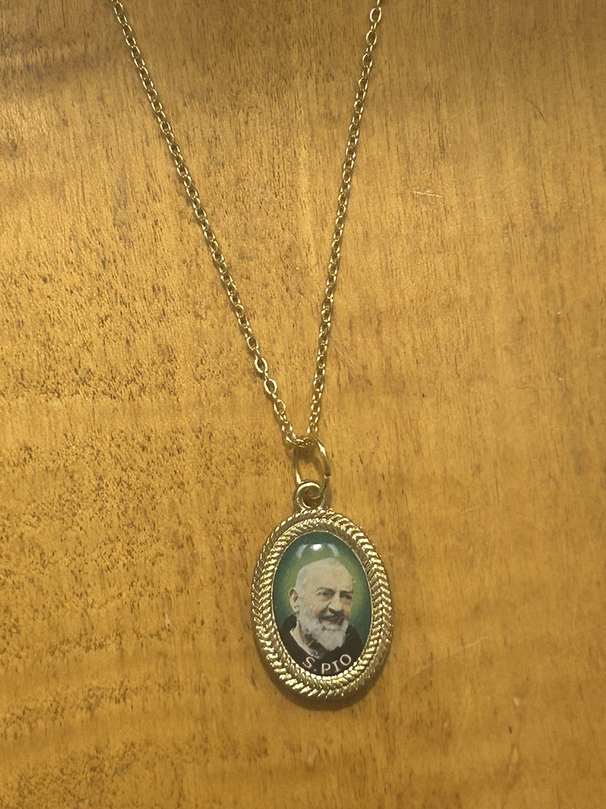 Padre Pio/Mary & Jesus Pendant Necklace From San Giovanni Rotondo ITALY