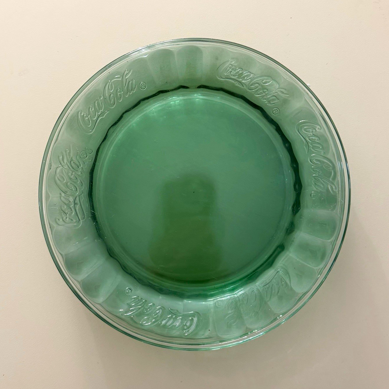 Coca-Cola Set of 4 Green Glass Advertising Dishes Soda Theme