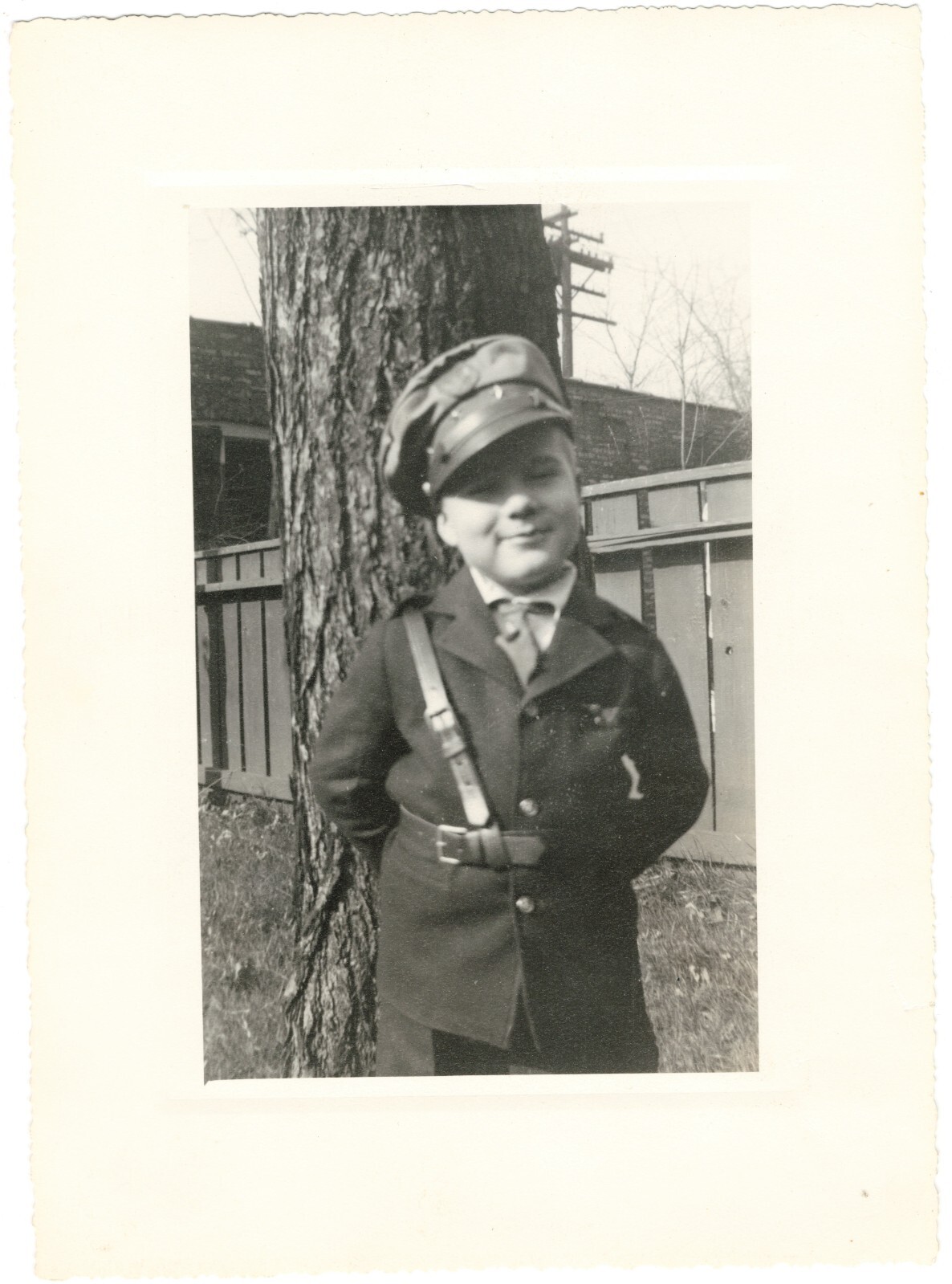 Vintage Photo Young Boy in Uniform 1930s-40s - 6.25x8.75 inches