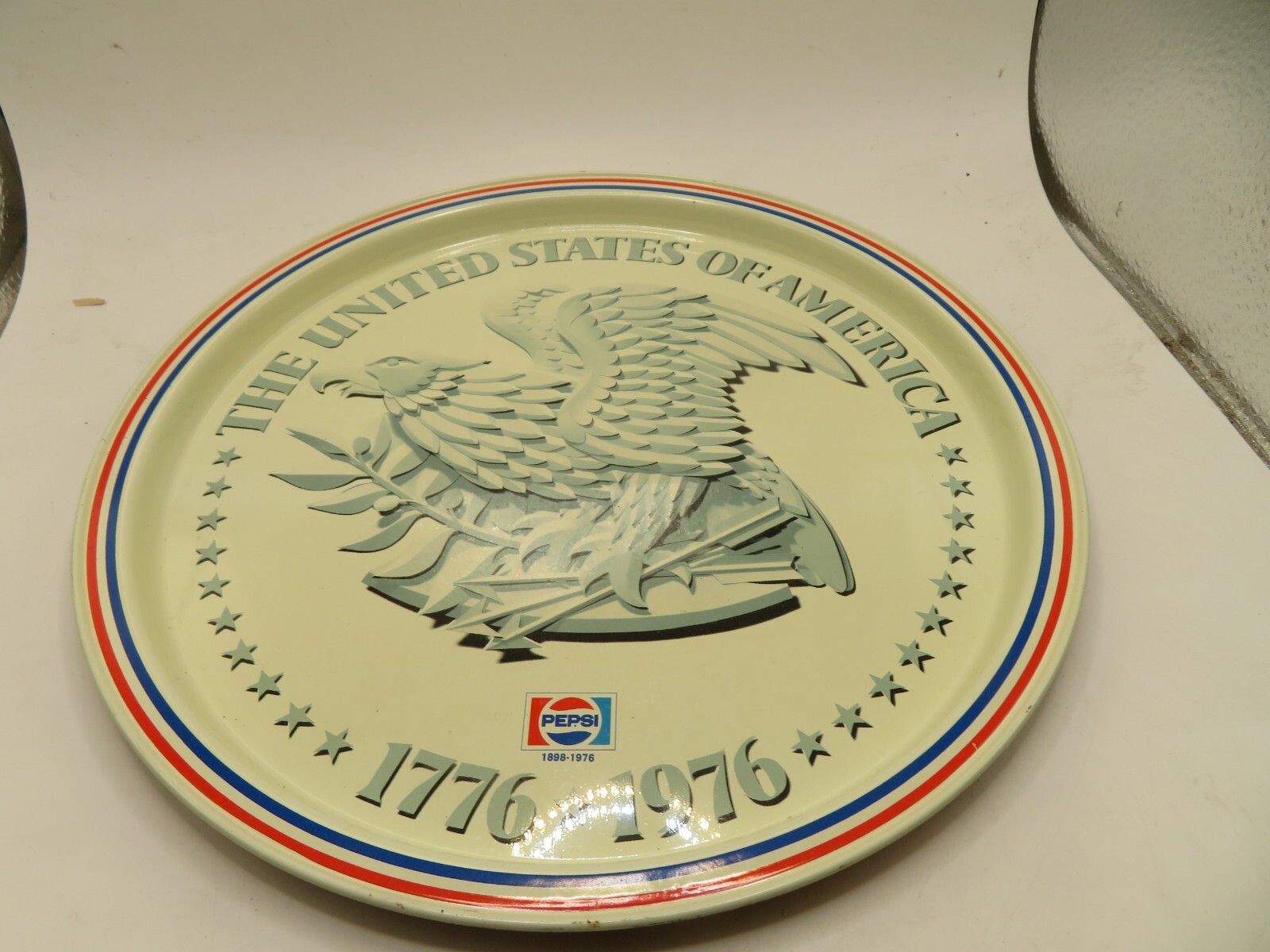 Bicentennial Commemorative PEPSI ADVERTISING metal tray 1776-1976 USA $9.95 