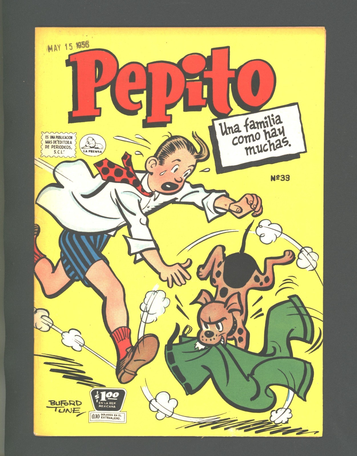 Pepito #33 1956 Mexican copy 7.5 grade green pants on cover Pepito #33 1956 Mexican copy 7.5 grade green pants on cover