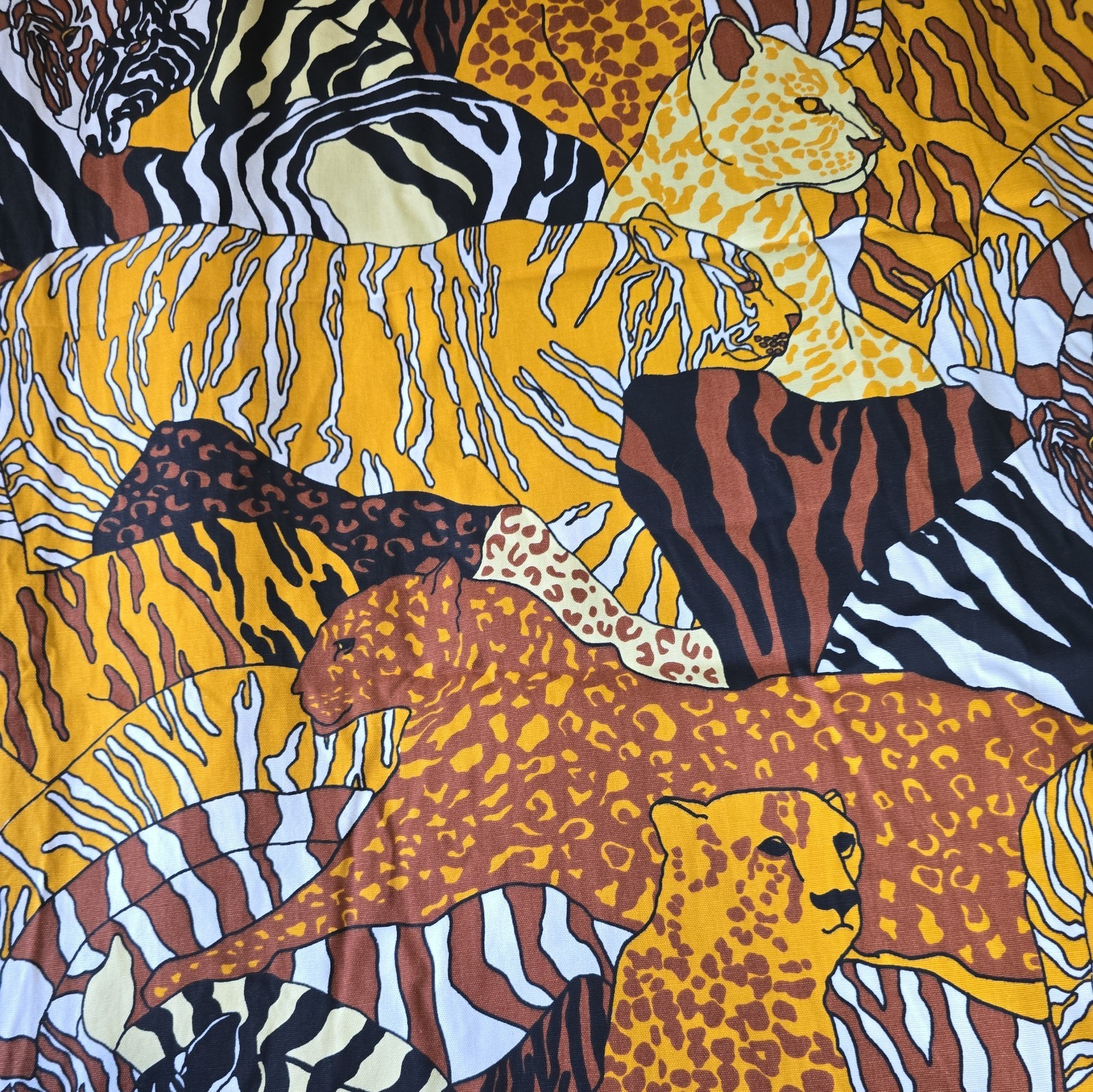 Vintage 60s 70s Riverdale Screen Print Cheetah Fabric 45